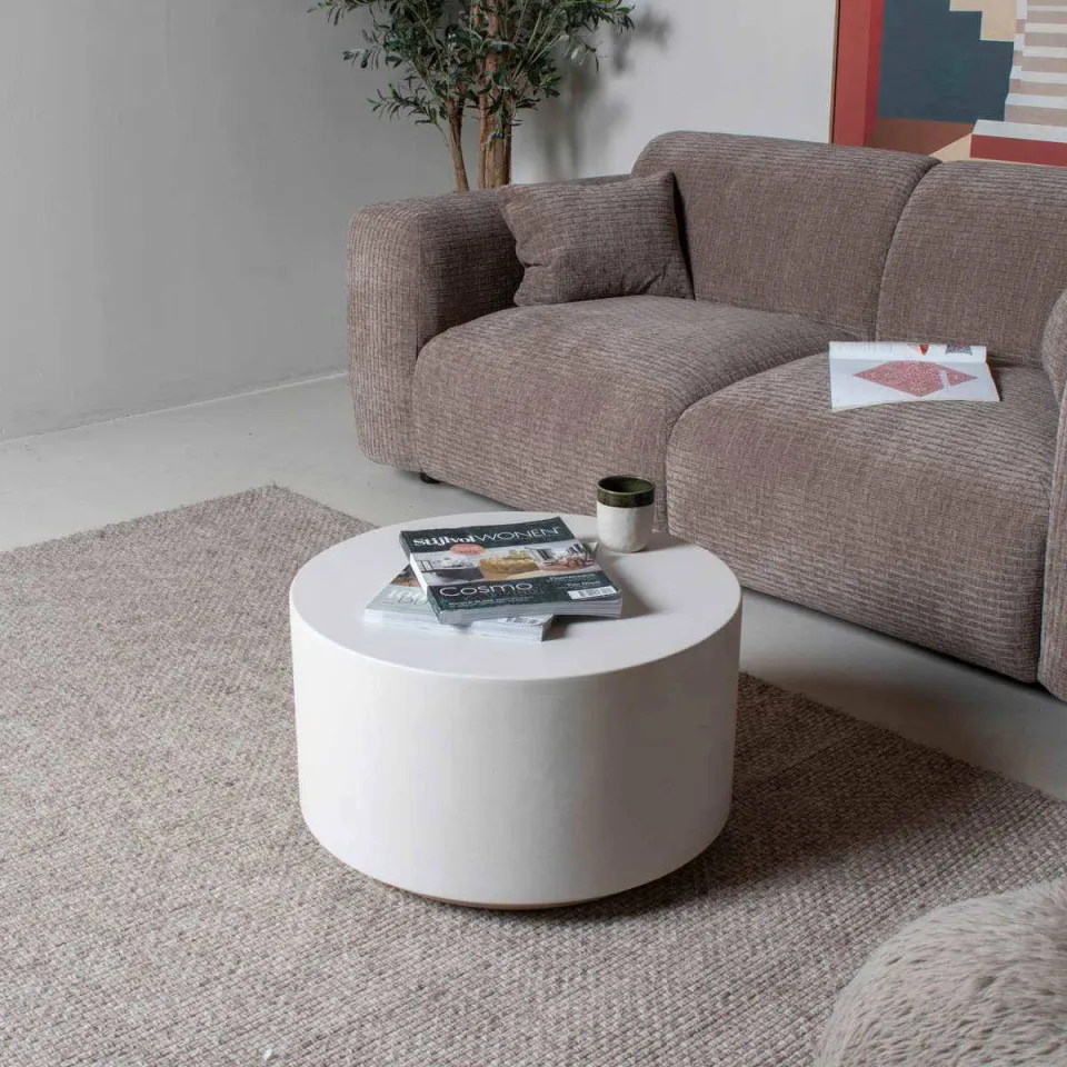 Giga Meubel Salontafel Bergby - Rond Beige Composiet - 60x60x35cm, foto 3