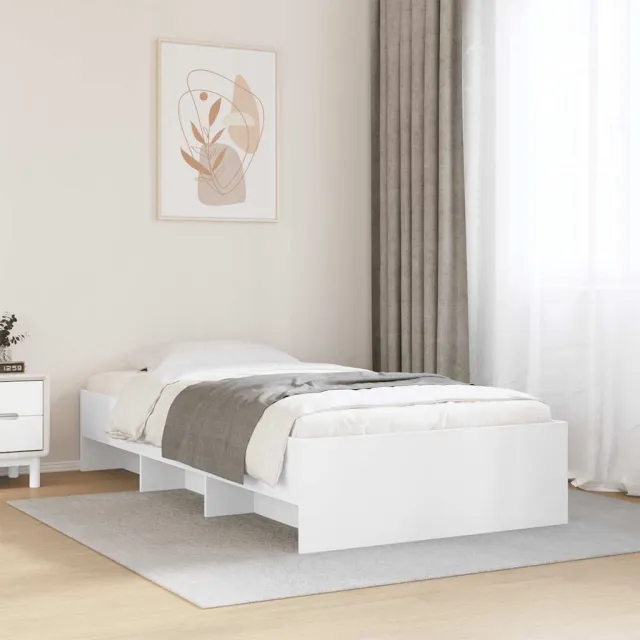 vidaXL Bedframe bewerkt hout wit 100x200 cm