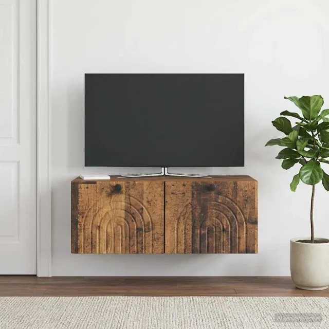 vidaXL Wandbeugel TV-kast Oud hout 78,5 x 41 x 30 cm Bewerkt hout bruin, foto 2
