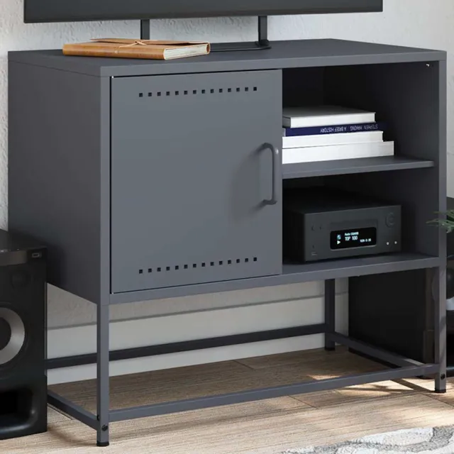 vidaXL Tv-meubel 68x39x60,5 cm staal antracietkleurig, foto 2