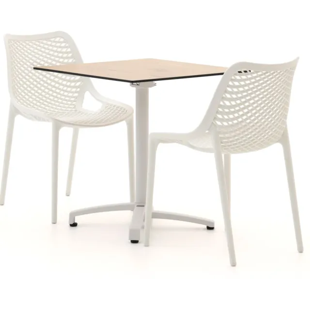 Forza Furniture Forza Ripi/Canzo 70cm dining tuinset 3-delig stapelbaar inklapbaar Bruin