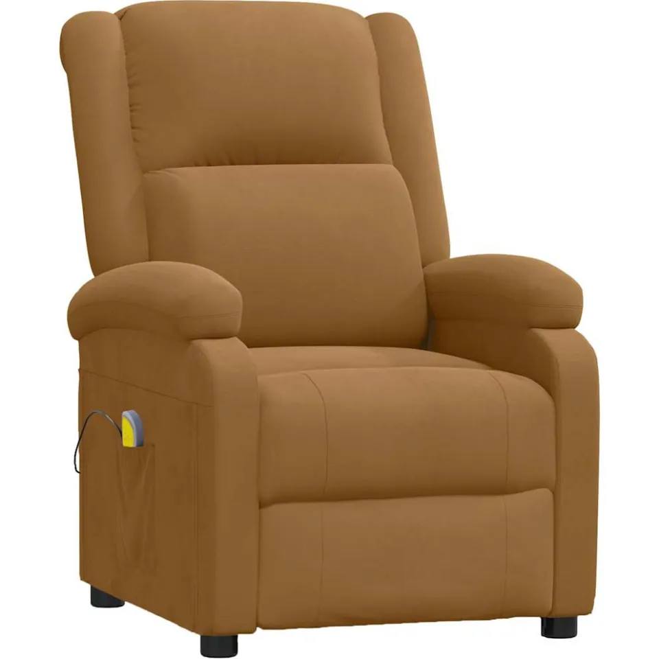 vidaXL Massagestoel fluweel bruin, foto 3