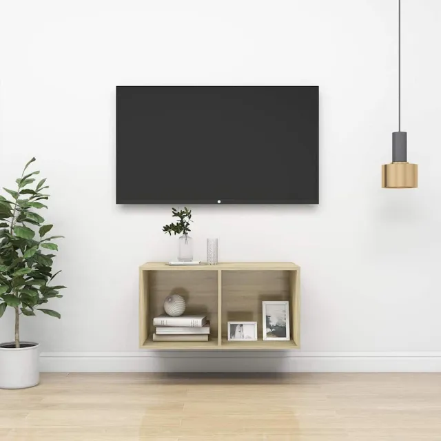 vidaXL Tv-wandmeubel 37x37x72 cm bewerkt hout sonoma eikenkleurig, foto 2