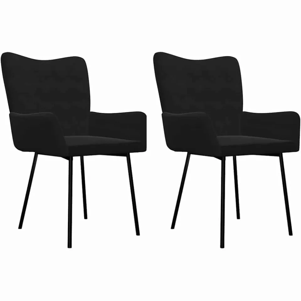 vidaXL Eetkamerstoelen 2 st fluweel zwart, foto 3
