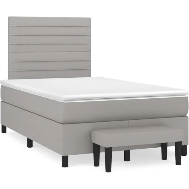 vidaXL Boxspring met matras stof lichtgrijs 120x190 cm grijs
