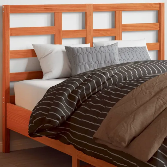 vidaXL Hoofdbord 135 cm massief grenenhout wasbruin