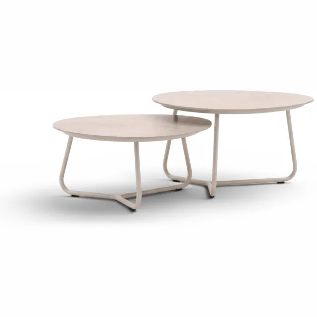 Apple Bee Pine Key/Apple Bee Condor Lounge Tafelset – Set van 2 – 79x63 cm – Oyster