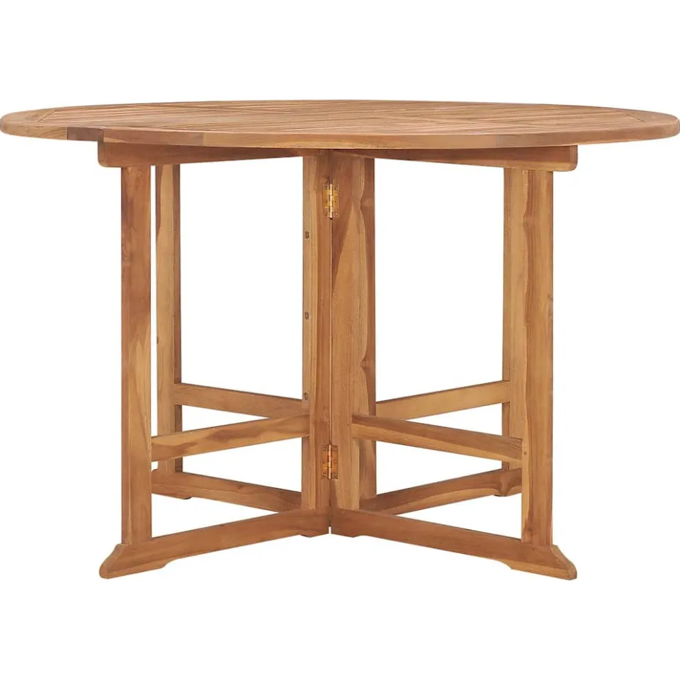 vidaXL Tuintafel inklapbaar Ø110x75 cm massief teakhout bruin, foto 3