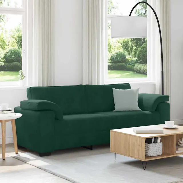 vidaXL 3-zitsbank donkergroen 220x77x82 cm fluweel