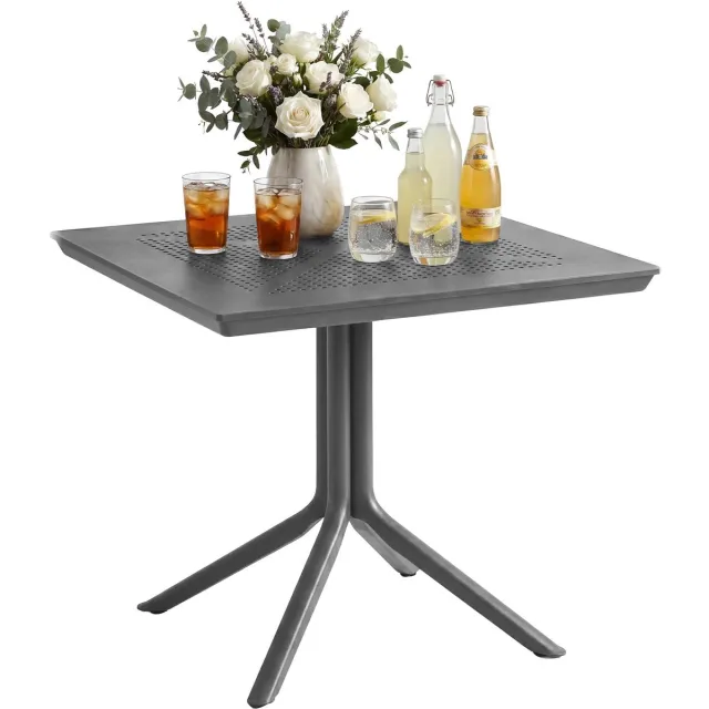 CLP Lenval Tuintafel - Weerbestendig UV-Bestendig - Voor Balkon - Tuin - Terras - Binnengebruik - Compact - donkergrijs