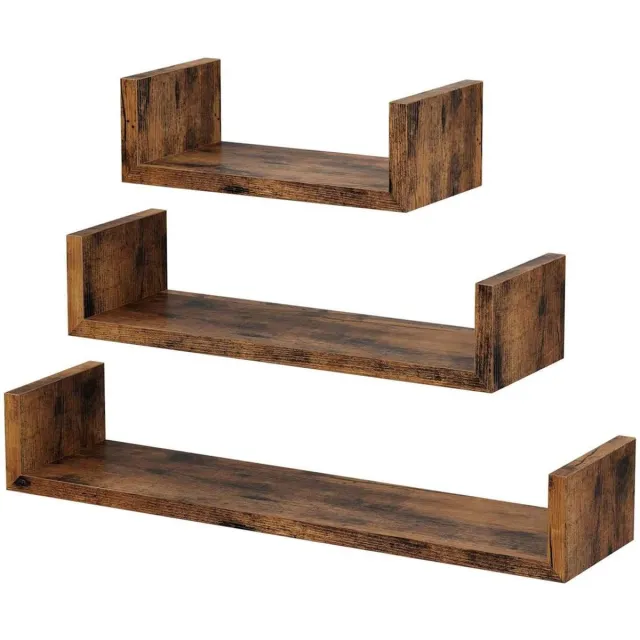 BEGRYF Wandplanken - rustiek bruin - set van 3 30/45/60 cm