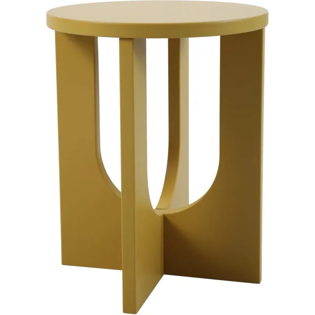 en.casa Bijzettafel Kysdajore rond 50x40 cm mosterdgeel [en.casa]