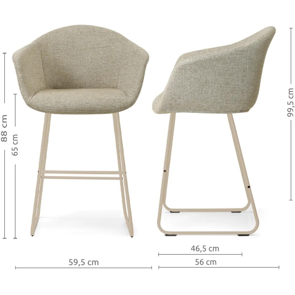 Nolon Nino-Otis barkruk taupe melange - beige onderstel - 65 cm, foto 2
