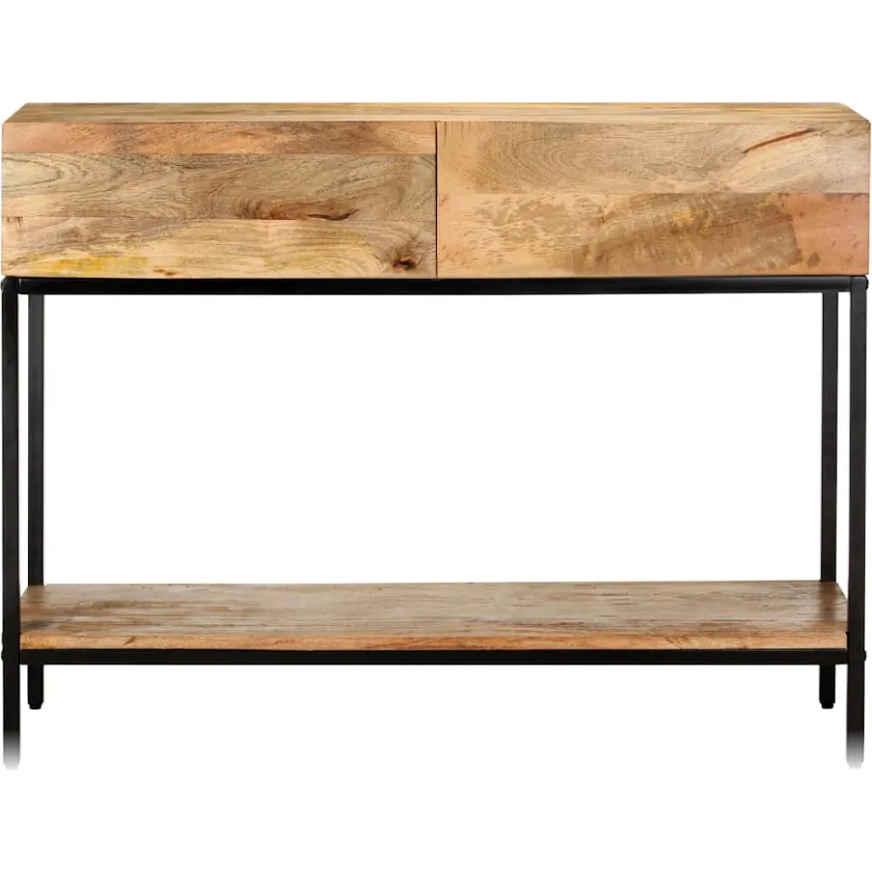 vidaXL Wandtafel 100x35x76 cm massief mangohout bruin, foto 3