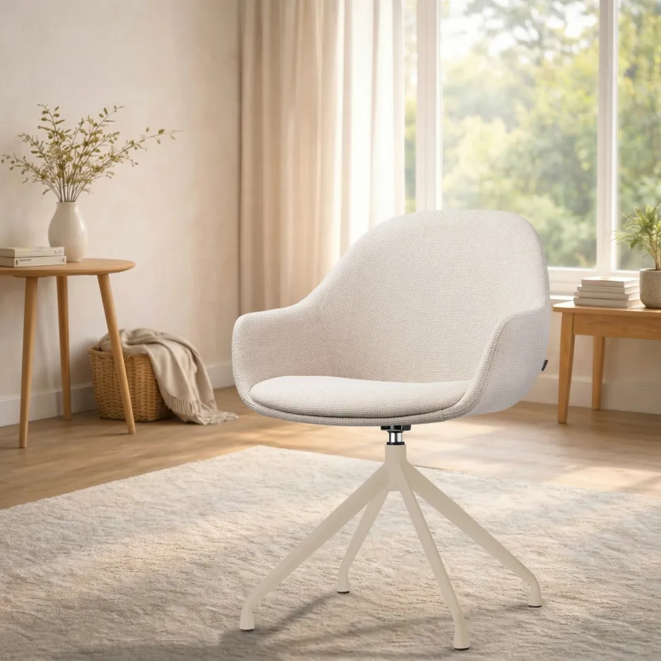 Nolon Nola-Mae draaibare eetkamerstoel beige - beige onderstel, foto 3