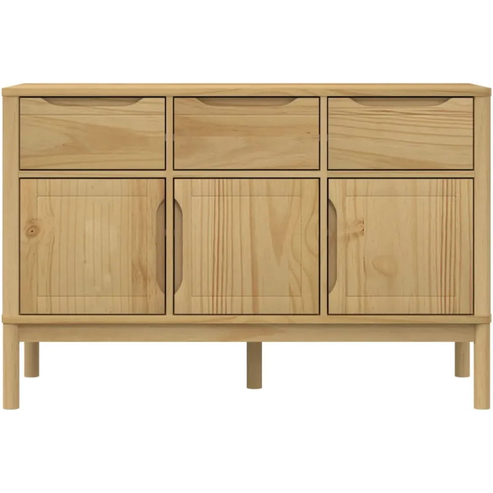 vidaXL Dressoir FLORO 114x43x74 cm massief grenenhout wasbruin bruin, foto 4