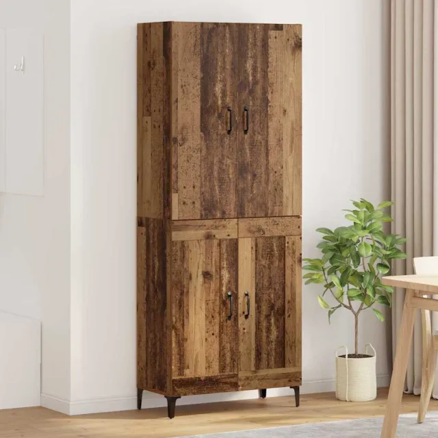 vidaXL Highboard Oud Hout 69,5 x 34 x 180 cm Bewerkt hout bruin, foto 2