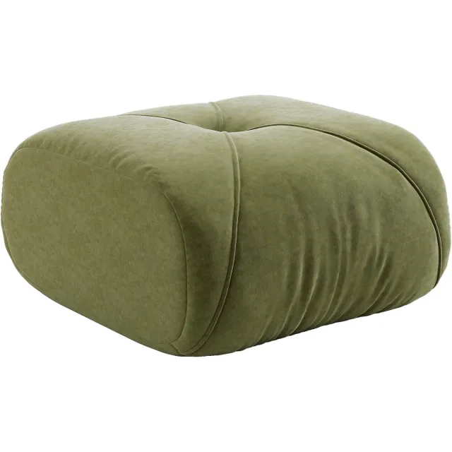MUVANO Hocker - Groene voetenbank voor woonkamer - Ergonomische poef met 32D schuim-Zacht zitelement - 78x76x45cm- Ontspannen - Binnen Groen