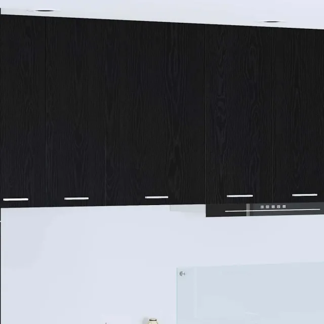 vidaXL Hangkast Zwarte Eik en Wit 50 x 31 x 80 cm Bewerkt hout