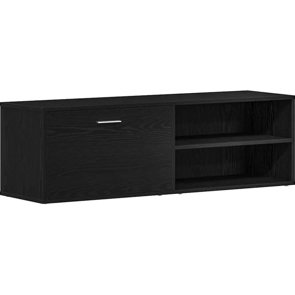 vidaXL TV-meubel Zwart Eiken 120x34x37 cm Bewerkt Hout