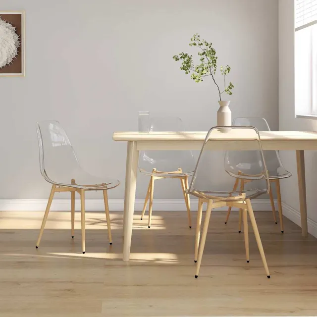 vidaXL Eetkamerstoelen 4 st PET transparant transparent, foto 2