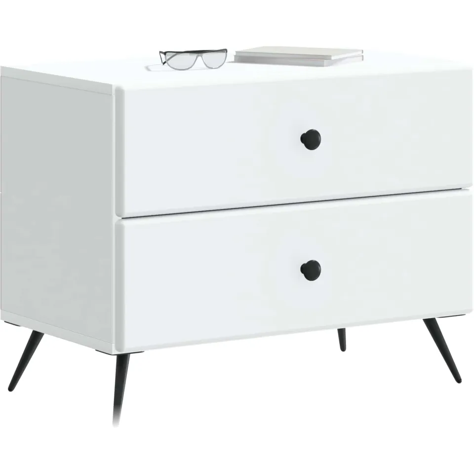 vidaXL Nachtkastje met lade Wit 62 x 34,5 x 47,5 cm Bewerkt hout