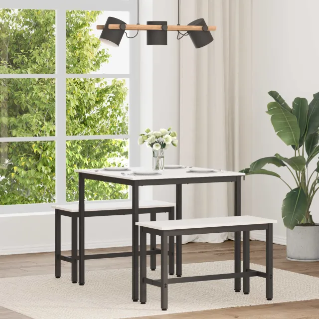 vidaXL Eettafel 80 x 80 x 75 cm Massief grenenhout Wit Vierkant
