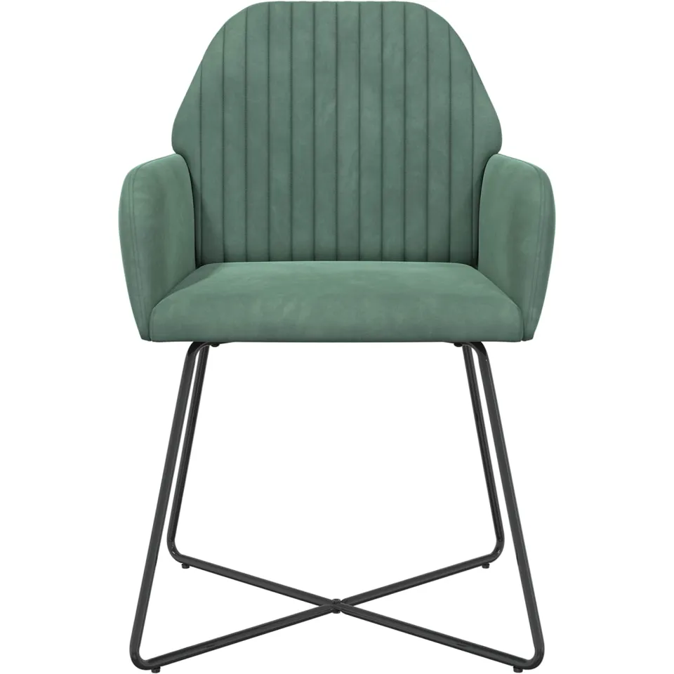 vidaXL Eettafelstoelen 2 st fluweel Zeegroen 55 x 50 x 84 cm