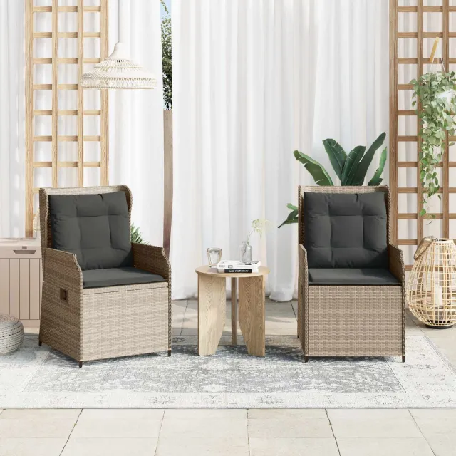 vidaXL Tuinbank 2 st Lichtgrijs poly rattan, foto 2