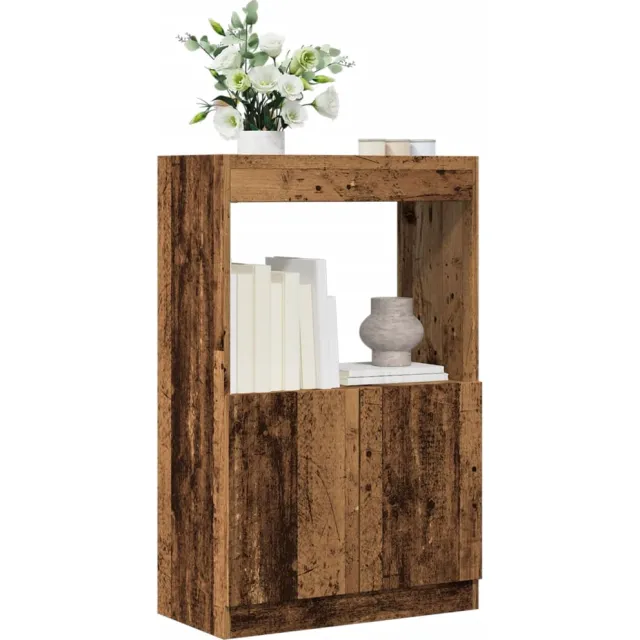 vidaXL Hoge kast 63x33x100 cm bewerkt hout oud houtkleurig Bruin