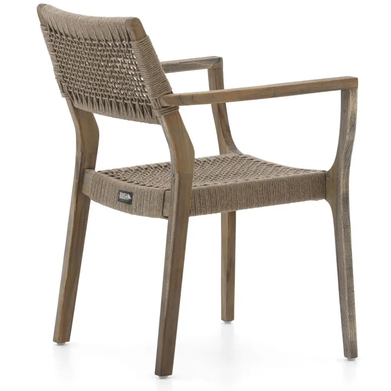ROUGH Furniture ROUGH-L Rope dining tuinstoel stapelbaar grijs, foto 4