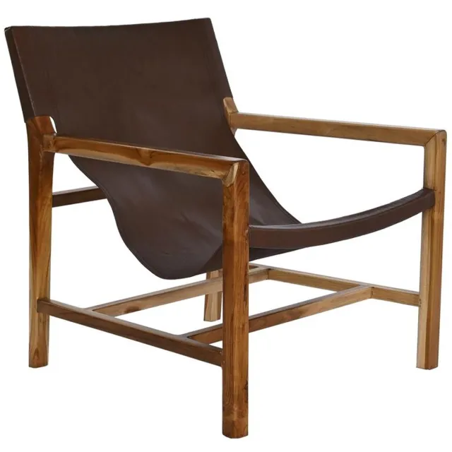 DKD Home Decor Armstoel DKD Home Decor Natuurlijk Donkerbruin Teakboom 66 x 73 x 77 cm