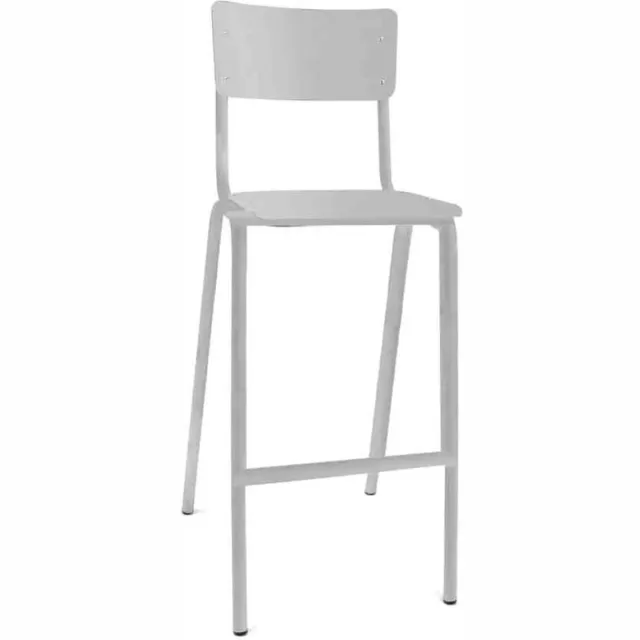 Workliving School Barkruk - Houten Design Wit - 76 CM