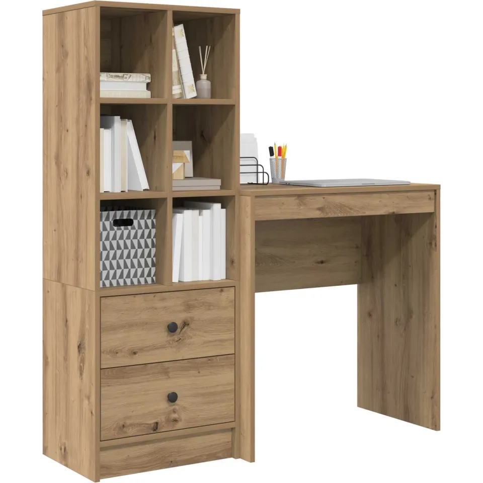 vidaXL Bureau Artisan Eiken 115,5 x 40 x 127 cm 2 st Bruin