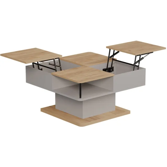 Vicco Movira Salontafel – 80 x 45 cm met opbergvakken Beige