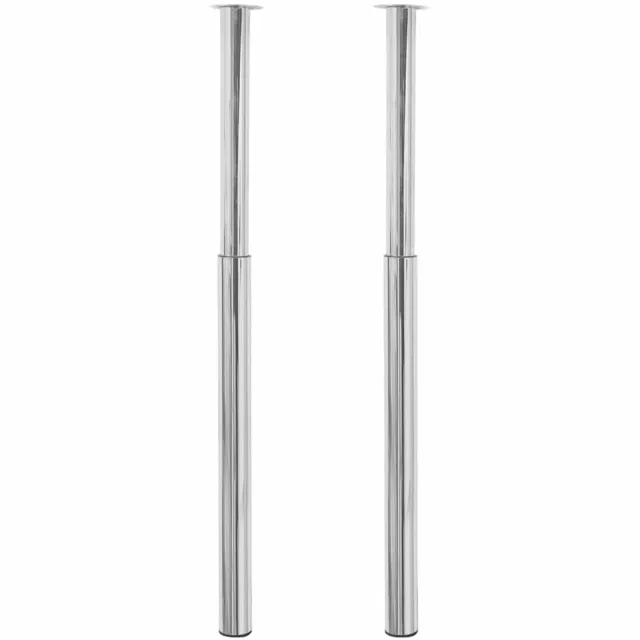vidaXL Tafelpoten telescopisch 710-1100 mm chroom 2 st Zilver