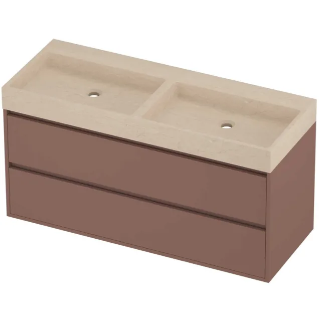 Proline Evoli Badmeubelset Hardsteen Loft Dubbel 120x46x62 cm Sand Stone Beauty Blush Rosé Goud