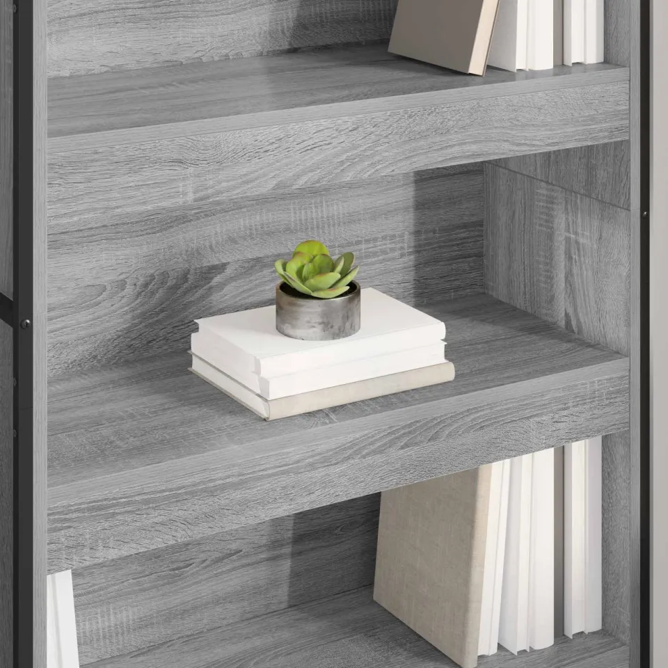 vidaXL Boekenkast 80 x 30 x 189,5 cm Bewerkt hout Grijs Sonoma, foto 4
