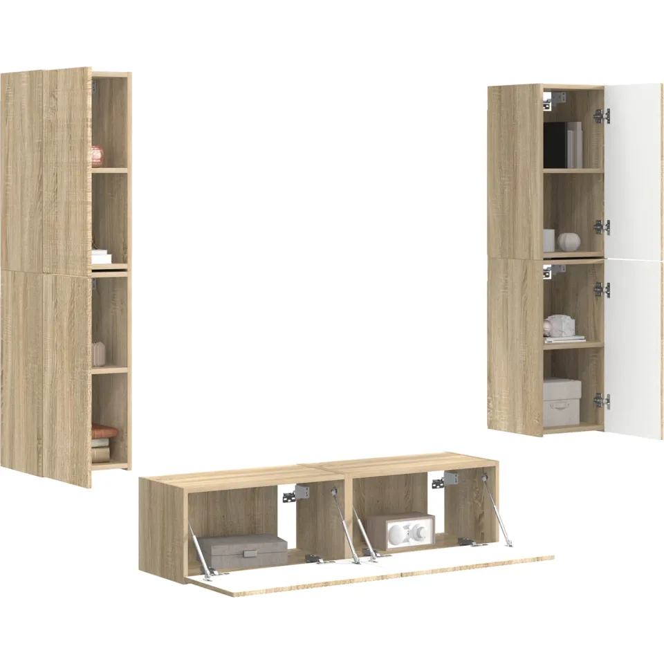 vidaXL Tv-meubelset 6 st 31 x 30 x 60 cm Sonoma Eiken Bruin