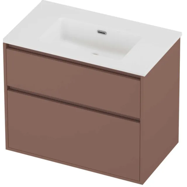 Proline Tribute Badmeubelset Porselein Elegant 80x46x67 cm Mat White Beauty Blush Rosé Goud