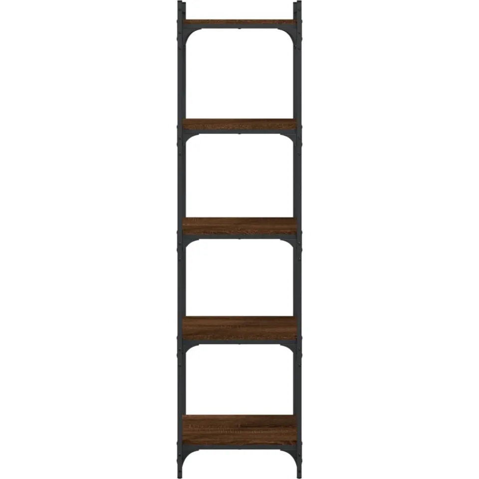 vidaXL Boekenkast 5-laags 40x30x154 cm bewerkt hout bruin eikenkleur