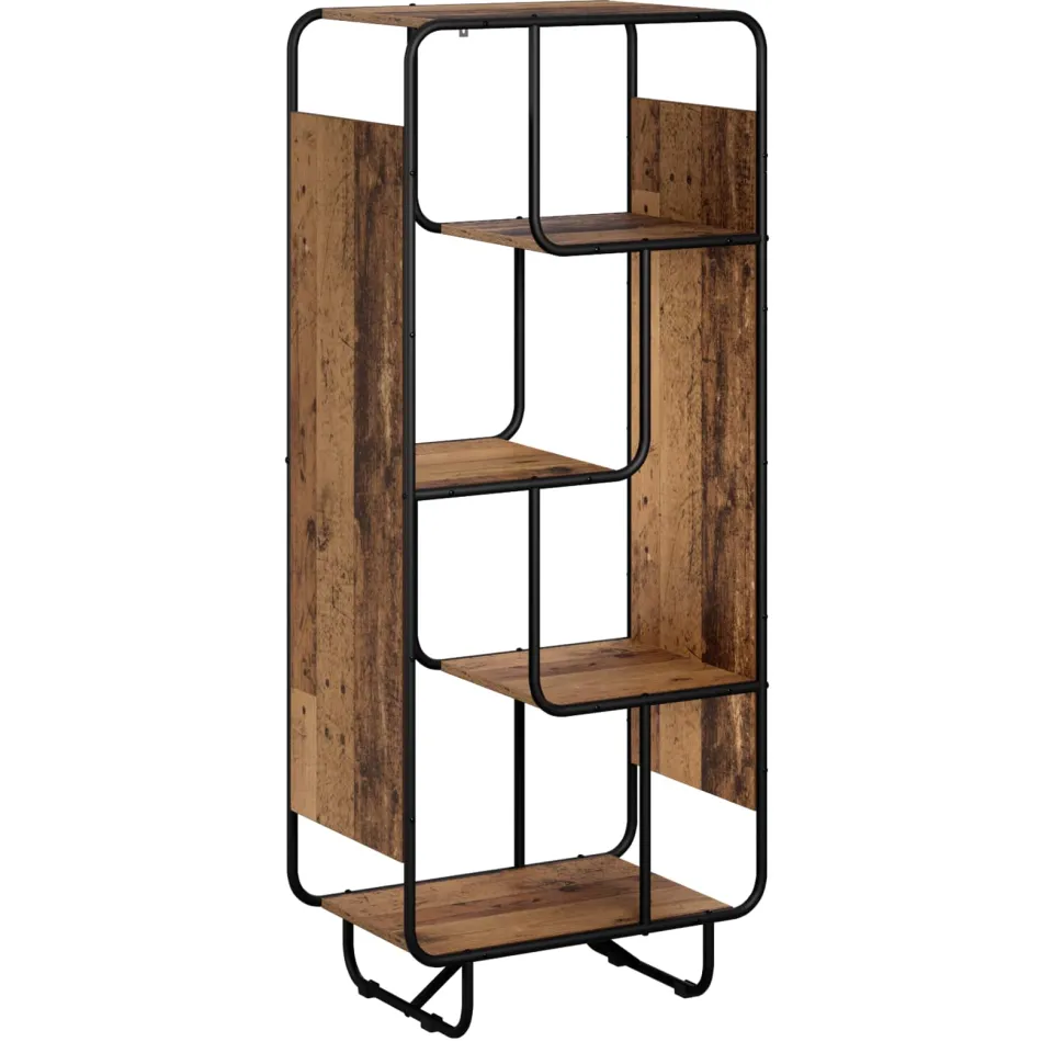 vidaXL Hoge kast Oud hout 60 x 37,5 x 144 cm Bewerkt hout bruin, foto 3