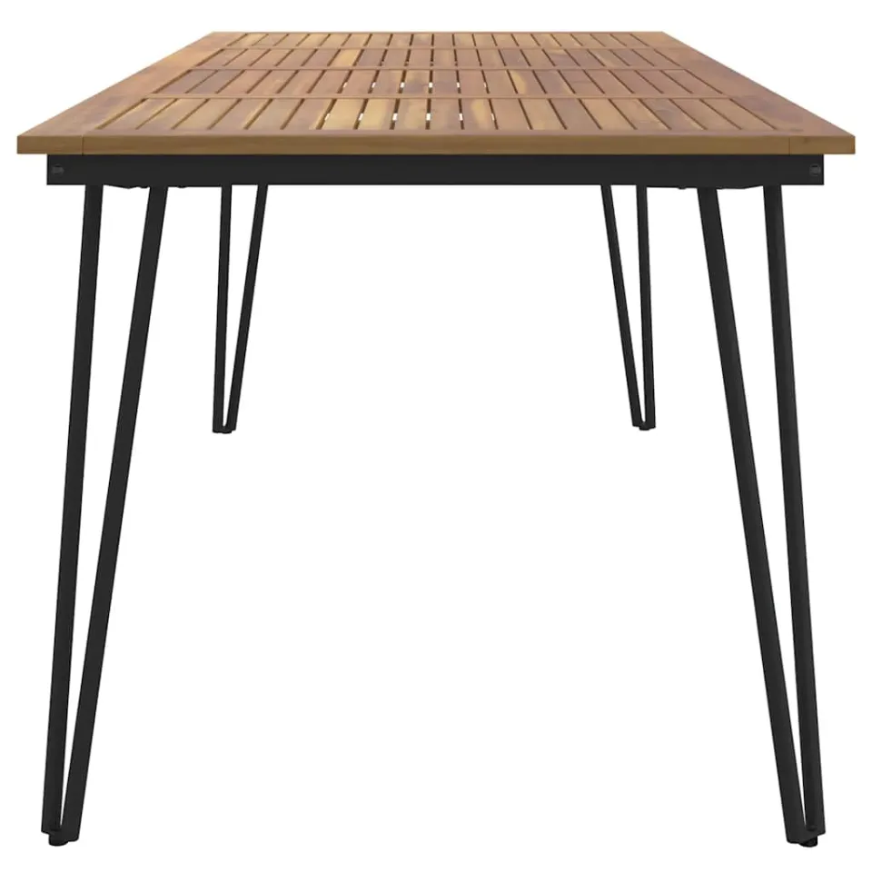 vidaXL Tuintafel met haarspeldpoten 180x90x75 cm massief acaciahout bruin, foto 4
