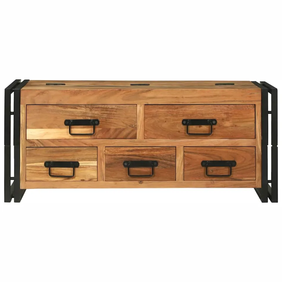 vidaXL Salontafel met lade Bruin 90 x 50 x 38 cm Massief Acaciahout, foto 3