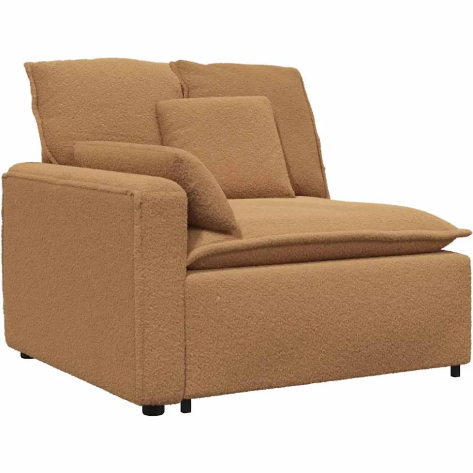 vidaXL Modulaire bank met voetenbank en kussens beige