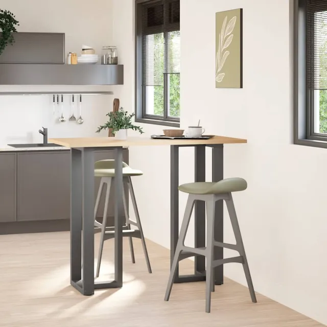 vidaXL Bartafelpoten 2 st T-vormig 50x35x(110-111) cm staal antraciet Anthraciet