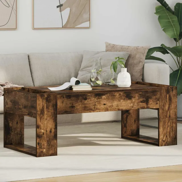 vidaXL Salontafel Gerookt eiken 110 x 50 x 41 cm Bewerkt hout Bruin