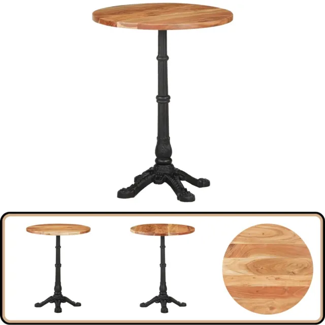 vidaXL Bistrotafel - Ø - 60x76 - cm - massief - acaciahout Bruin