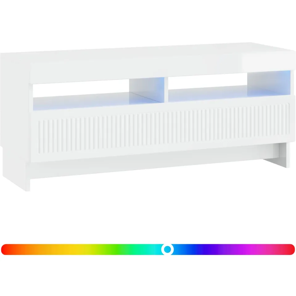vidaXL LED tv-meubel EDE 100 x 35 x 43 cm Hoogglans Wit Bewerkt hout