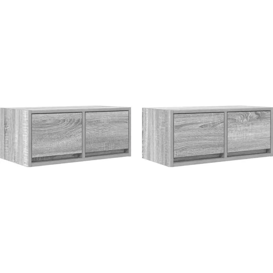 vidaXL Tv-meubelen 2 st 60x31x25,5 cm bewerkt hout grijs sonoma eiken, foto 3
